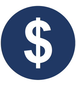 Decorative dollar sign icon.